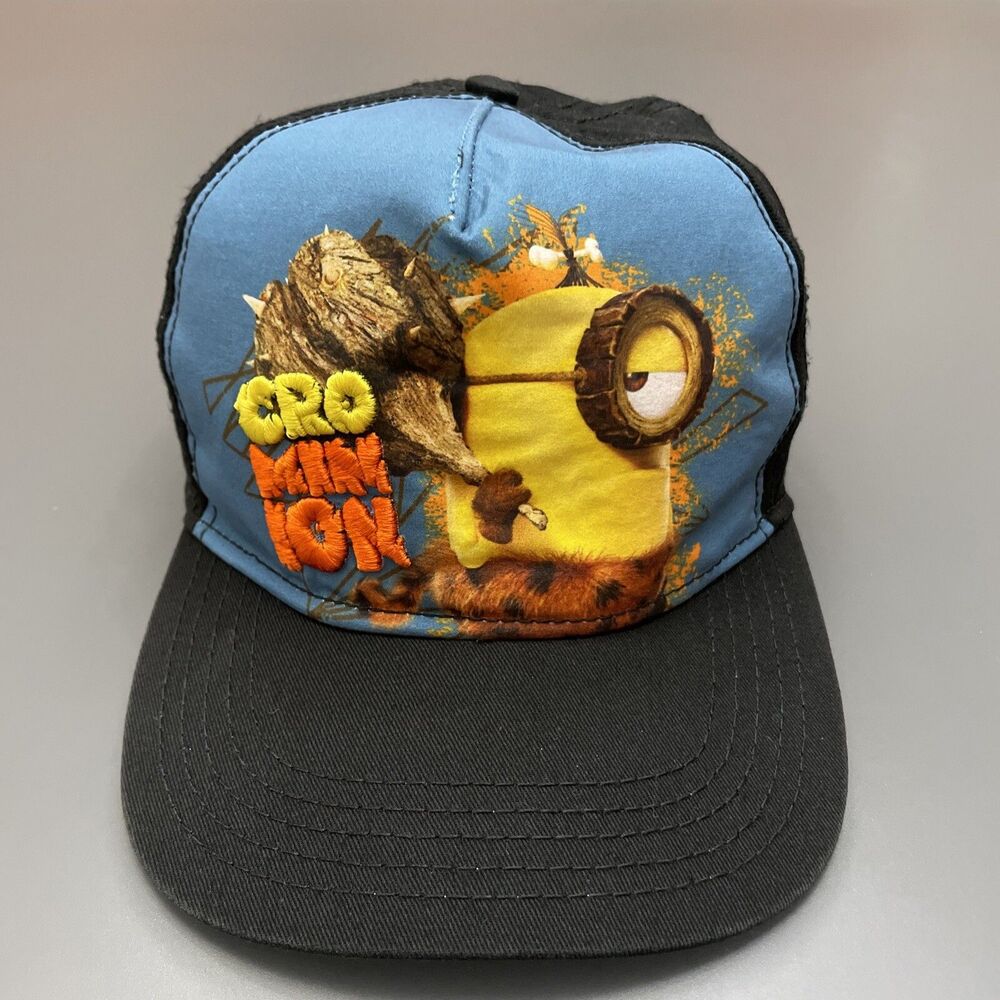 Despicable Me Kids Baseball Cap Cro Minion Caveman Hat Black And Blue One Size